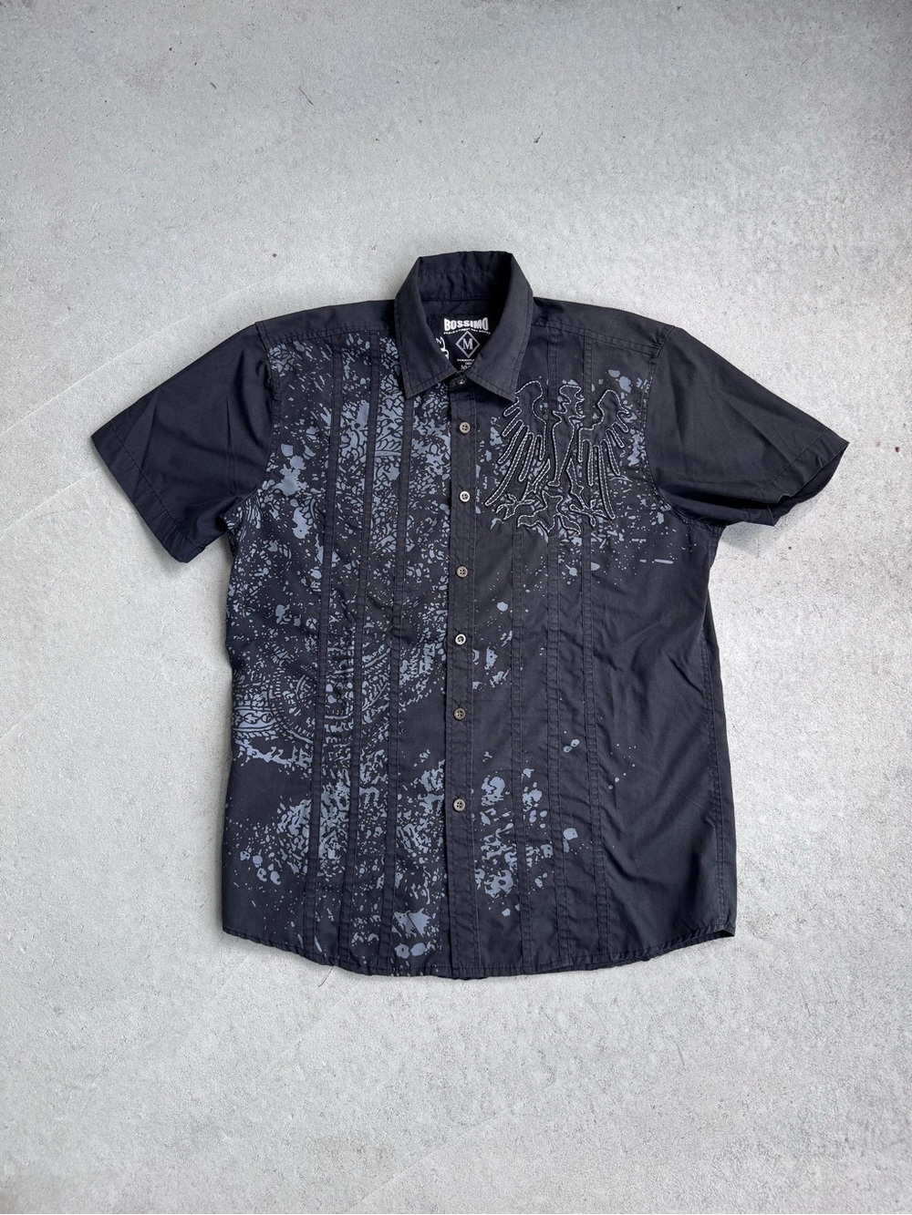 Boss Black Short-Sleeve Graphic Button-Down Shirt